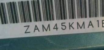 VIN prefix ZAM45KMA1B00