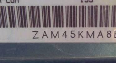 VIN prefix ZAM45KMA8B00