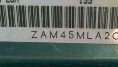 VIN prefix ZAM45MLA2C00