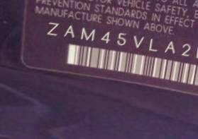 VIN prefix ZAM45VLA2D00