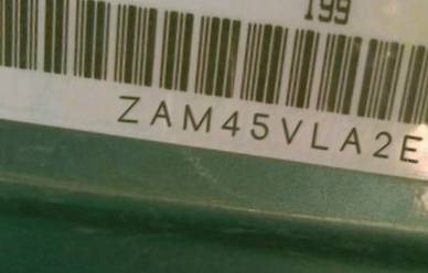 VIN prefix ZAM45VLA2E01