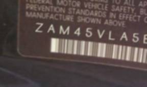 VIN prefix ZAM45VLA5E01