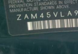 VIN prefix ZAM45VLA9D00