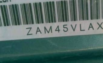 VIN prefix ZAM45VLAXF01