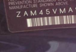 VIN prefix ZAM45VMA9D00