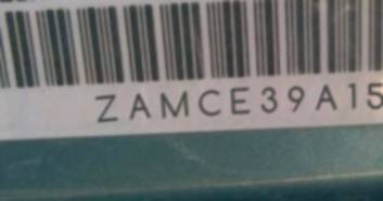 VIN prefix ZAMCE39A1500
