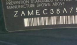 VIN prefix ZAMEC38A7500