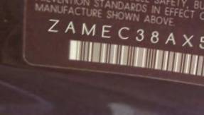 VIN prefix ZAMEC38AX500