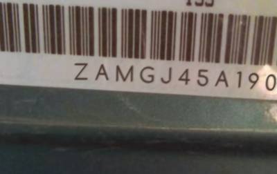 VIN prefix ZAMGJ45A1900