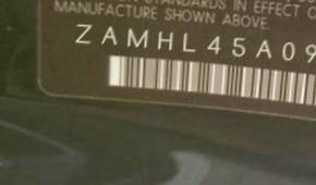 VIN prefix ZAMHL45A0900