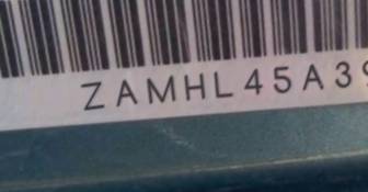 VIN prefix ZAMHL45A3900