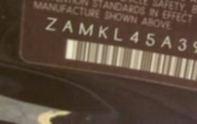 VIN prefix ZAMKL45A3900