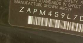 VIN prefix ZAPM459L7D57