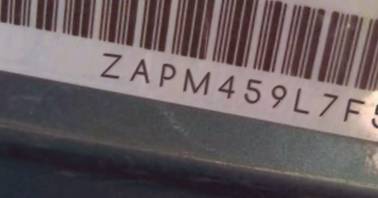 VIN prefix ZAPM459L7F51