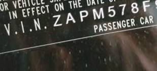 VIN prefix ZAPM578F9940