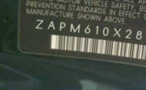 VIN prefix ZAPM610X2850