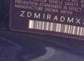 VIN prefix ZDM1RADMX7B1