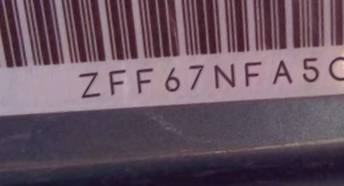 VIN prefix ZFF67NFA5C01