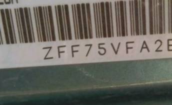 VIN prefix ZFF75VFA2E02