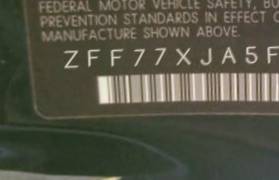 VIN prefix ZFF77XJA5F02