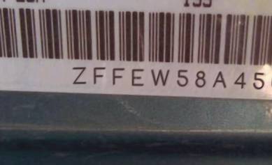 VIN prefix ZFFEW58A4501