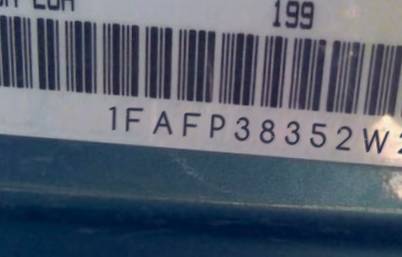VIN prefix 1FAFP38352W2