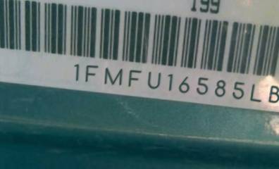 VIN prefix 1FMFU16585LB