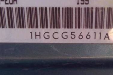 VIN prefix 1HGCG56611A1
