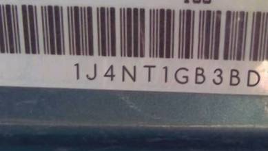 VIN prefix 1J4NT1GB3BD1