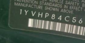 VIN prefix 1YVHP84C565M