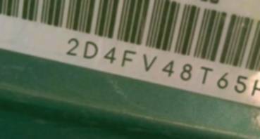 VIN prefix 2D4FV48T65H5