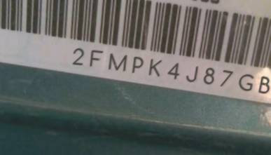 VIN prefix 2FMPK4J87GBC