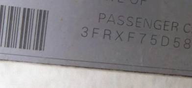 VIN prefix 3FRXF75D58V6