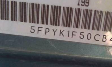VIN prefix 5FPYK1F50CB4