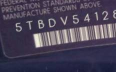 VIN prefix 5TBDV54128S5