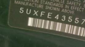 VIN prefix 5UXFE43557L0