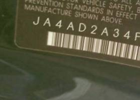 VIN prefix JA4AD2A34FZ0