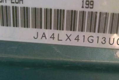 VIN prefix JA4LX41G13U0