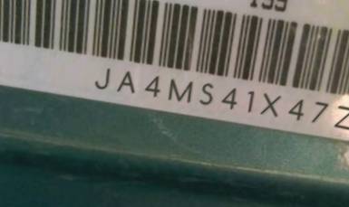 VIN prefix JA4MS41X47Z0