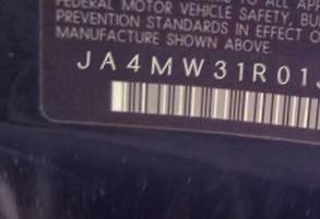 VIN prefix JA4MW31R01J0