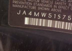 VIN prefix JA4MW51S75J0