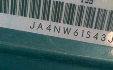 VIN prefix JA4NW61S43J0
