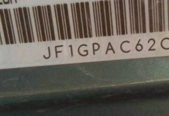 VIN prefix JF1GPAC62CG2