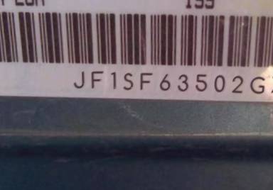 VIN prefix JF1SF63502G7