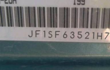 VIN prefix JF1SF63521H7