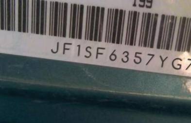 VIN prefix JF1SF6357YG7