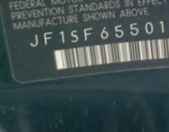 VIN prefix JF1SF65501G7