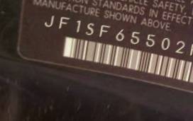 VIN prefix JF1SF65502H7