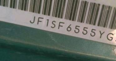VIN prefix JF1SF6555YG7