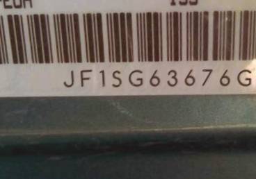 VIN prefix JF1SG63676G7